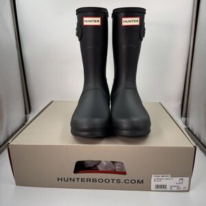 Hunter Women's Original Short Boot Black Matte US 9 Waterproof, Rain Boot New